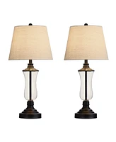 StyleCraft Home Collection 30" Transitional Metal Table Lamp, Set of 2