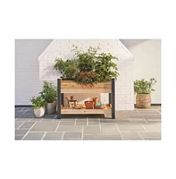 2-Ft x 4-Ft Cedar Wood Raised Garden Bed Planter Bed with Vinyl Legs