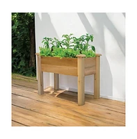 Raised Garden Bed Planter Box – Elevated Wooden Garden Box for Vegetables, Flowers & Herbs