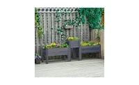 Multi-Functional Wooden Planter Box with Separate Flower Space