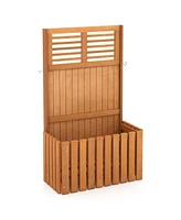 Raised Garden Bed with Privacy Screen Secure and Stylish Outdoor Gardening Solution