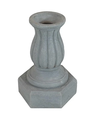Contemporary Pillar Gazing Ball Stand Outdoor - For 10-Inch to 12-Inch Gazing Balls - Travertine - 16-Inch H
