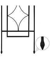 2-Piece Chic Diamonds Design Garden Trellis for Climbing Plants Set - Metal Decorative Outdoor Plant and Flower Trellis - 60-Inch Tall Each - Black