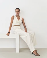 Mango Women's Belt Long Jumpsuit