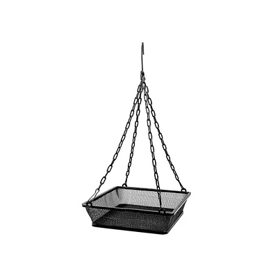 Heavy Duty Iron Mesh Bird Feeder Seed Tray with Easy-to-Hang Chain for Outdoor Feeding