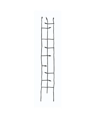 Narrow Metal Garden Trellis with Sprouting Twig Leaf Design for Climbing Plants