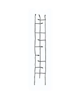 Narrow Metal Garden Trellis with Sprouting Twig Leaf Design for Climbing Plants
