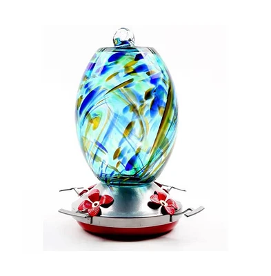 Hummingbird Feeder with Perch and 4 Feeding Ports for Outdoor Gardens