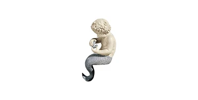 Young Little Sitting Mermaid Garden Statue for Outdoor Decor and Lawn Accent