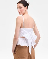 On 34th Women's Cotton Tie-Back Peplum Tank, Exclusively at Macy's