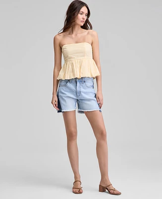And Now This Women's Spliced Step-Hem Jean Shorts, Exclusively at Macy's