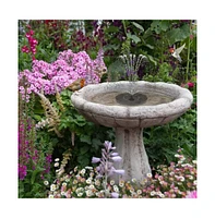 Solar-Powered Birdbath Fountain Kit with 4 Nozzle Heads for Gardens and Patios