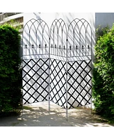 3-Panel Lattice Screen Garden Trellis for Outdoor Privacy and Plant Support