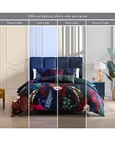 Bebejan Paradise Bedding 100% Cotton Sateen 5 Piece Queen Size Reversible Comforter Set