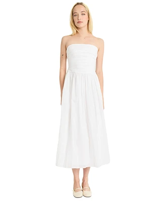 Luxely Women's Pleated-Bodice Strapless Midi Dress