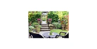 Outdoor Fiberglass Bird Bath with Aged Granite Stone Finish for Garden Decoration