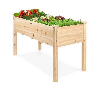 Farmhouse Raised Garden Bed Elevated Planter Stand for Outdoor Gardening