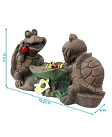 Tic Tac Toe Turtles Concrete Garden Statue - 7.5-Inch