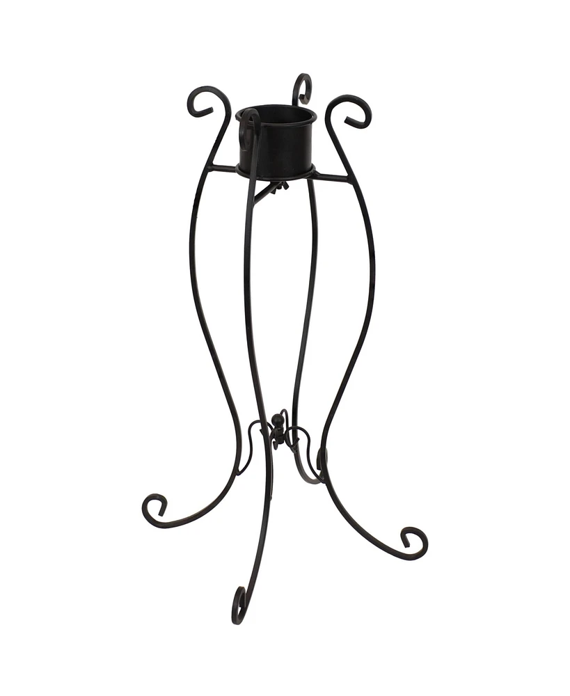 Graceful Curved Outdoor Gazing Globe Stand - Metal Garden Globe Stand for 8" to 12" Gazing Balls - Black - 18.25" H