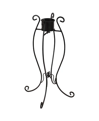 Graceful Curved Outdoor Gazing Globe Stand - Metal Garden Globe Stand for 8" to 12" Gazing Balls - Black - 18.25" H