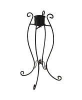 Graceful Curved Outdoor Gazing Globe Stand - Metal Garden Globe Stand for 8" to 12" Gazing Balls - Black - 18.25" H