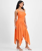 Bar Iii Women's One-Shoulder Handkerchief-Hem Midi Dress, Exclusively at Macy's