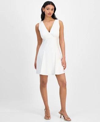 Bar Iii Women's V-Neck Sleeveless A-Line Dress, Exclusively at Macy's