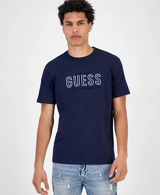 Guess Men's Short Sleeve Embossed Logo Crewneck T-Shirt