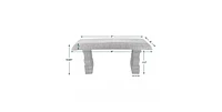 Fiber-Clay Resin Outdoor Garden Bench in Stone Finish