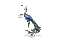 Outdoor Garden Peacock Statue for Lawn and Patio Decor