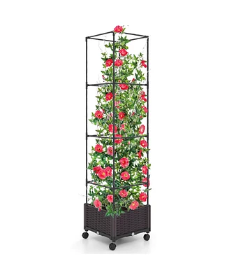 Garden Bed with Trellis for Vertical Planting and Stylish Outdoor Garden Design