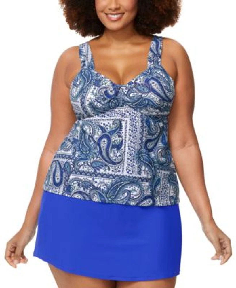 Raisins Curve Trendy Plus Size Rimini Tankini Top Bravo Swim Skirt