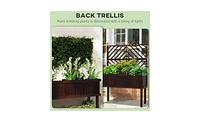 Multi-Functional Wooden Planter Box with Flower Shelf