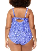 Raisins Curve Trendy Plus Size Topanga Ruffle Trim Bikini Top Island Bikini Bottoms