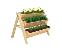3-Tier A Frame Fir Wood 3 Elevated Planter Box Raised Garden Bed