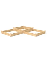 Farmhouse Pine Wood Raised Garden Bed for Outdoor Gardening and Planting
