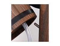 Outdoor Patio Garden Solid Wood Wishing Well Water Fountain with Pump