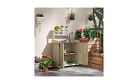 Multi-Functional Potting Bench with Storage for Garden Supplies