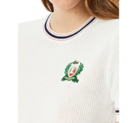 Lacoste Usa Women's Cotton Contrast-Trim Logo Tee