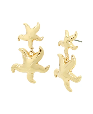 Robert Lee Morris Soho Gold Starfish Double Drop Earrings