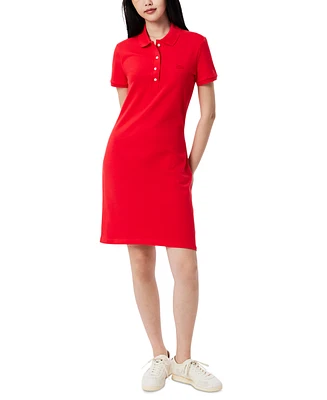 Lacoste Usa Women's Collared Slim-Fit T-Shirt Dress