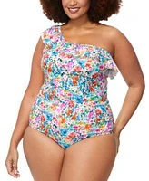 Raisins Curve Trendy Plus Size Ysabel Tankini Top Costa Side Shirred Bikini Bottoms