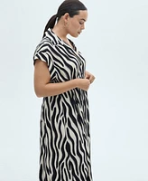 Mango Women's Zebra Shirt Dress