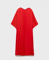 Mango Women's Pleated 3-Quarter Sleeve Dress