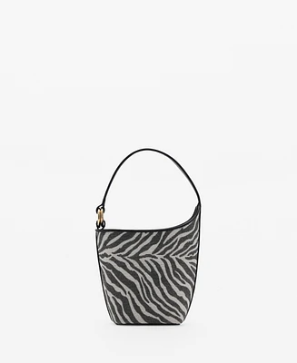 Mango Women's Zebra-Print Bucket Bag