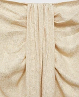Mango Women's Linen-Blend Draped Midi Skirt