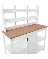 Large Outdoor Potting Bench Table: Farmhouse Garden Workstation