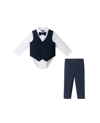 Andy & Evan Baby Boys Blue Seersucker Buttondown and Vest Set