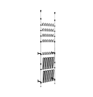 Telescopic Shoe Rack with Rods Aluminum