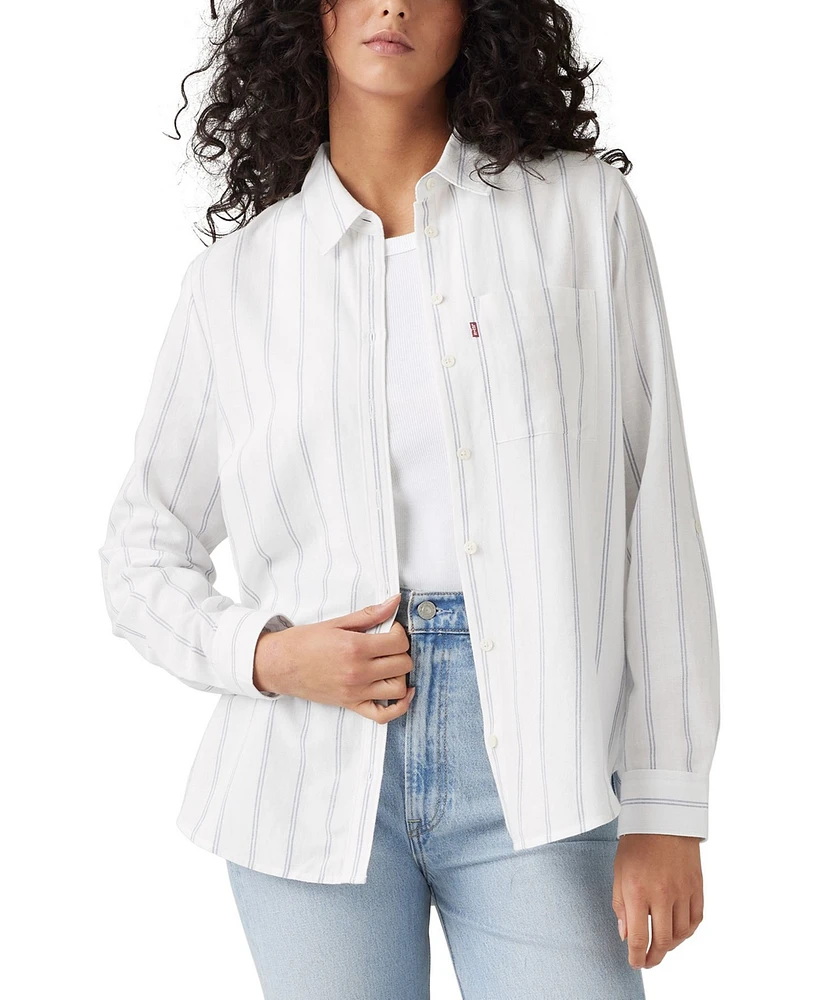 Levi's Plus Darlene Striped Linen-Blend Shirt